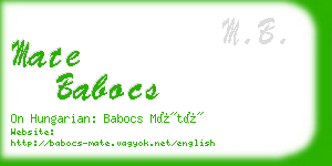 mate babocs business card